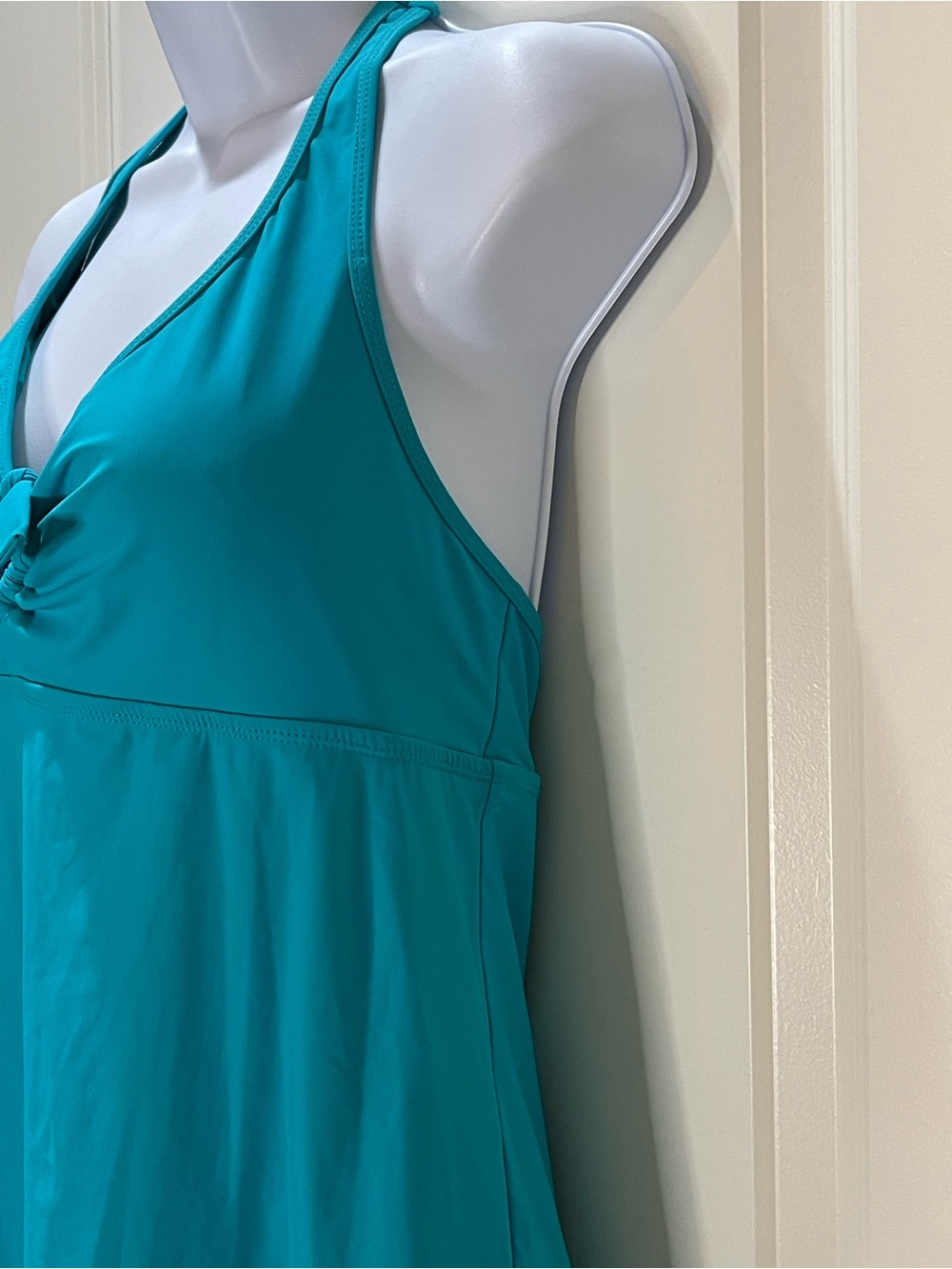 SPANX Love Your Assets Turquoise Halter Swimsuit One Piece L - Picture 2 of 11